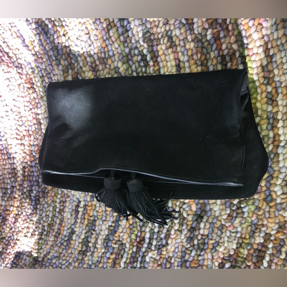 Brand New Black Suede Clutch